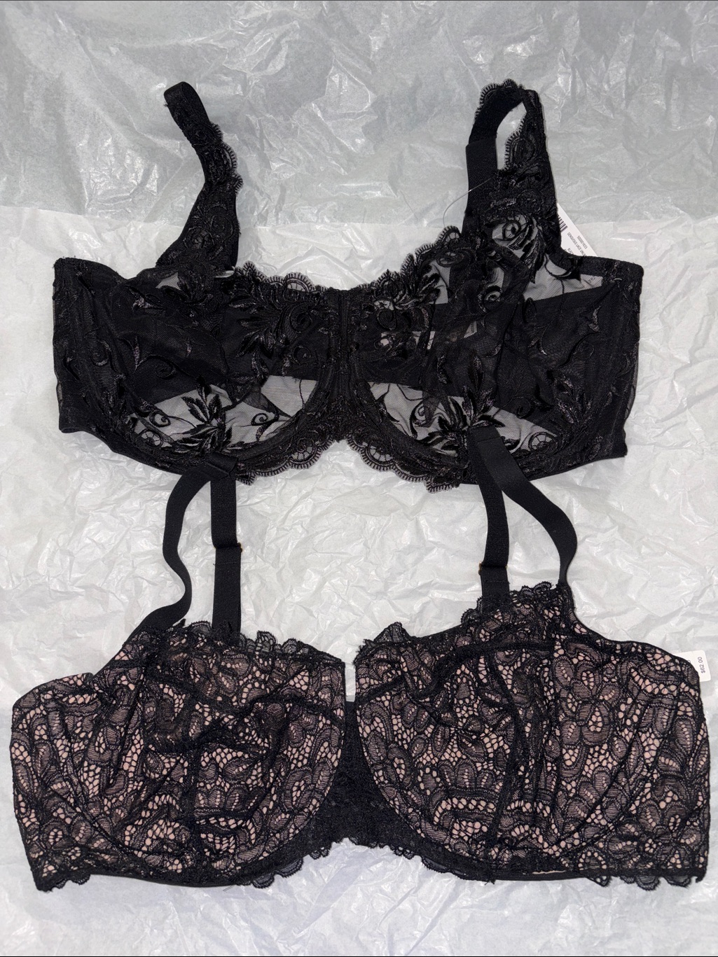 New! Set Of 2 Soma Black Lace Underwire Bras
